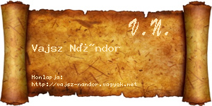 Vajsz Nándor névjegykártya